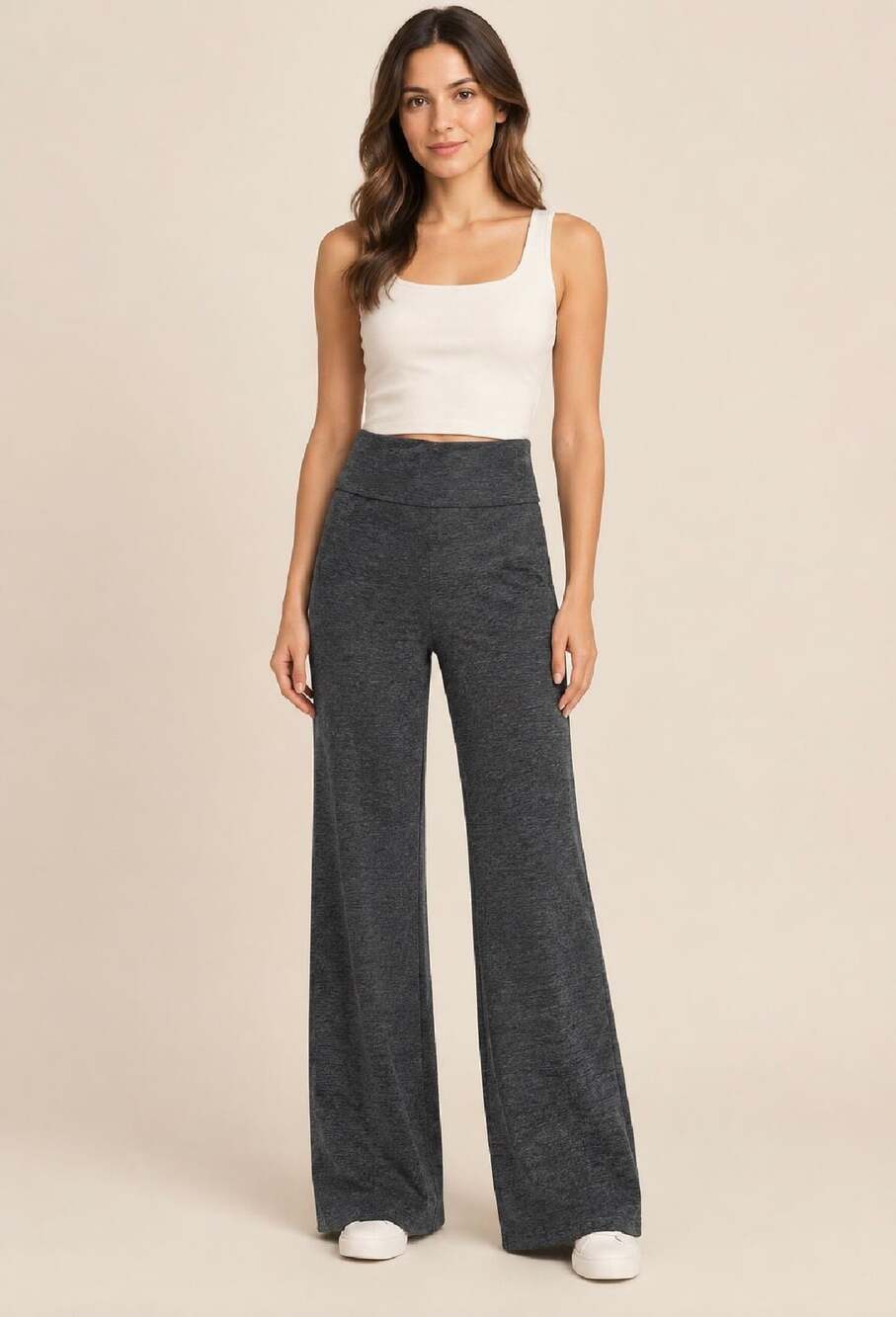 BCBGMaxAzria Camilla Gray Heathered Wide-Leg Pants Size XS